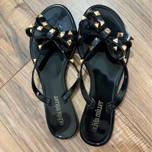 Olivia Miller Black Studded Sandals